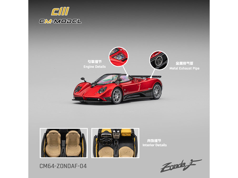 Pagani Zonda F Rosso Dubai Red Metallic with Moonroof 1/64 Diecast Model Car by CM Models