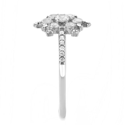 DA317 - No Plating Stainless Steel Ring with AAA Grade CZ  in Clear