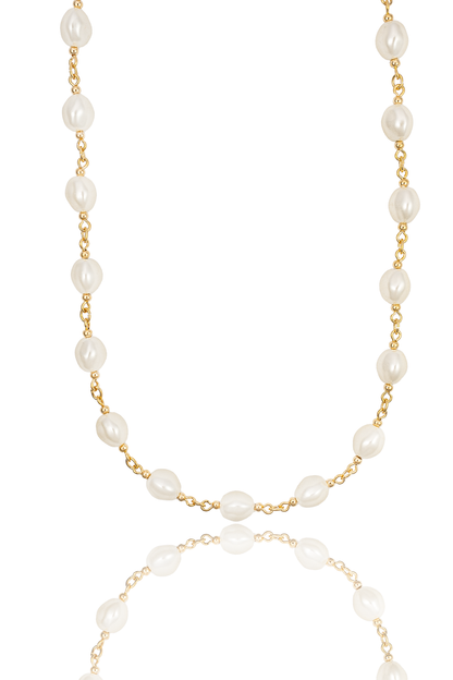 Pearl Link Chain Necklace (F252/I125)