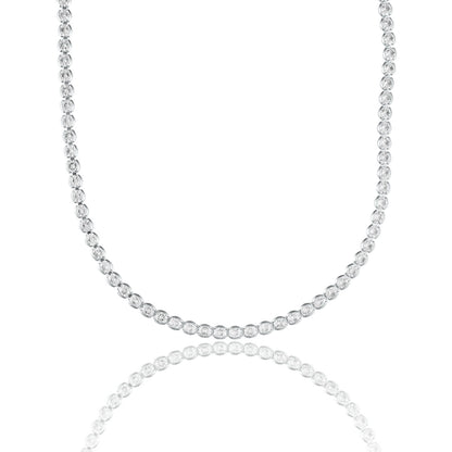 3mm Tennis Necklace Choker With Round Clear Cubic Zirconia Stones (G103)