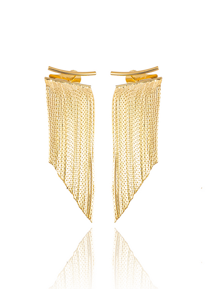 Long Tassel Fringe Chandelier Earrings Stud Earrings (K278)