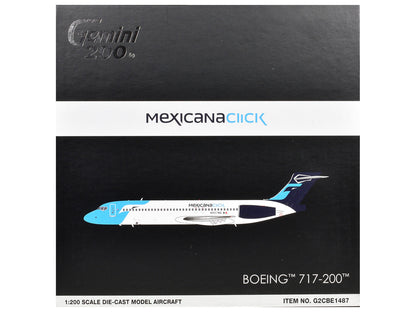 Boeing 717-200 Commercial Aircraft "Mexicana Click" (N907ME) White with Light Blue Nose and Dark Blue Tail "Gemini 200" Series 1/200 Diecast Model Airplane by GeminiJets