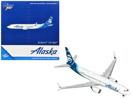 Boeing 737-800 Commercial Aircraft "Alaska Airlines" (N517AS) White with Blue Tail 1/400 Diecast Model Airplane by GeminiJets