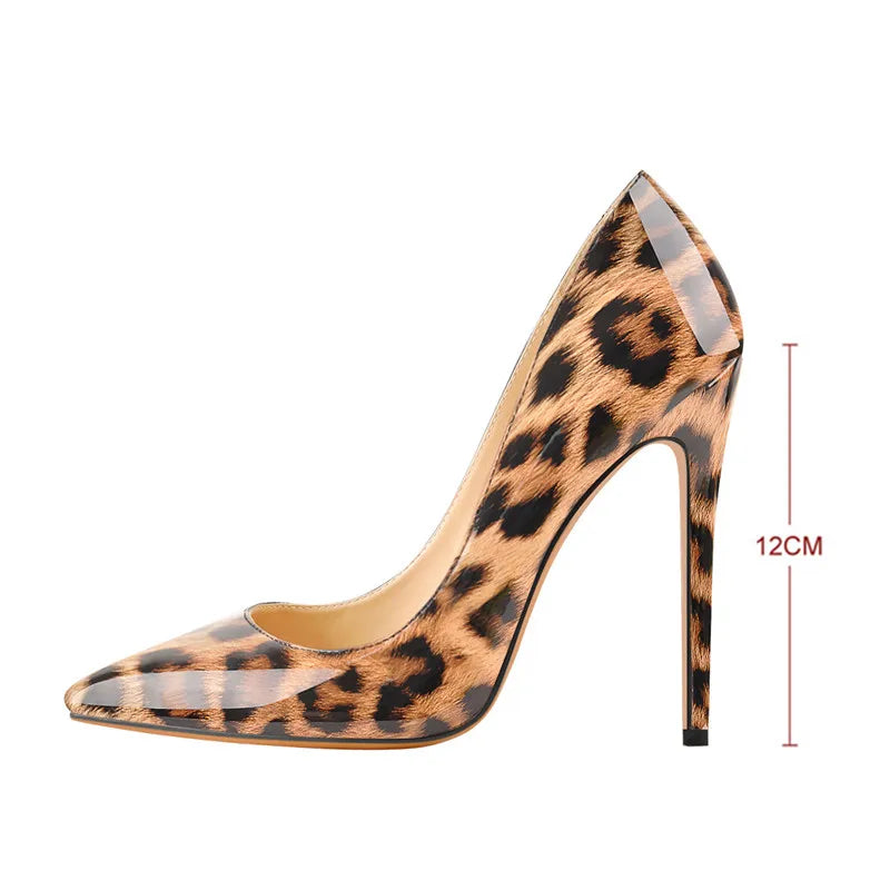 Onlymaker Women Pumps Pointed Toe Slip-On Thin Heels Patent Leather Party Wedding Office Lady Big Size Shoes