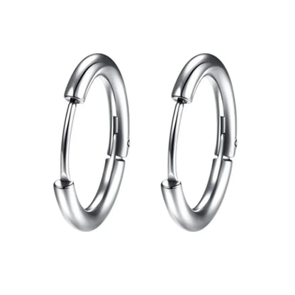 1 Pair Women/Man Stainless Steel Small Hoops Earring Piercing Ear Cartilage Tragus Simple Thin Circle Anti-allergic Ear Buckle