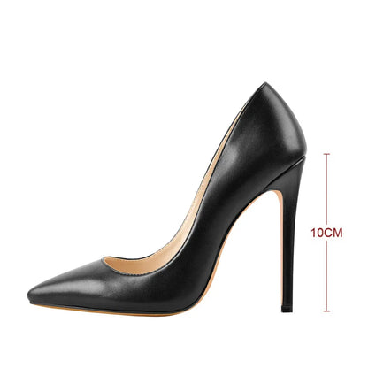Onlymaker Women Pumps Pointed Toe Slip-On Thin Heels Patent Leather Party Wedding Office Lady Big Size Shoes
