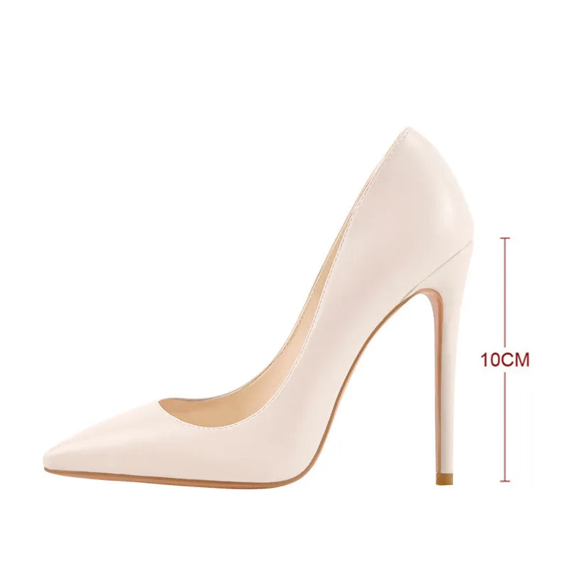 Onlymaker Women Pumps Pointed Toe Slip-On Thin Heels Patent Leather Party Wedding Office Lady Big Size Shoes