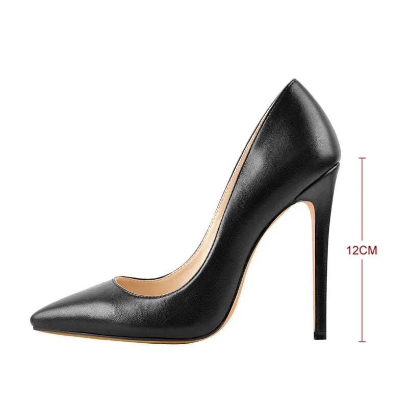 Onlymaker Women Pumps Pointed Toe Slip-On Thin Heels Patent Leather Party Wedding Office Lady Big Size Shoes