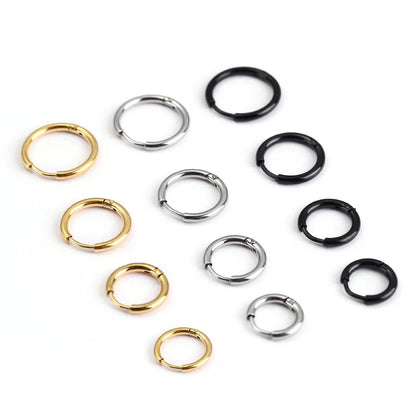 1 Pair Women/Man Stainless Steel Small Hoops Earring Piercing Ear Cartilage Tragus Simple Thin Circle Anti-allergic Ear Buckle