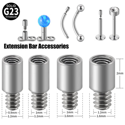 12pcs/Set Surgical Steel Silver Color Gold Plated Black Rainbow Ear Nose Eyebrow Labret Basic Piercing Jewelry Set 8mm