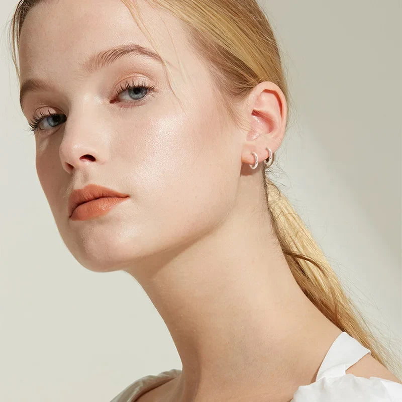 1 Pair Women/Man Stainless Steel Small Hoops Earring Piercing Ear Cartilage Tragus Simple Thin Circle Anti-allergic Ear Buckle