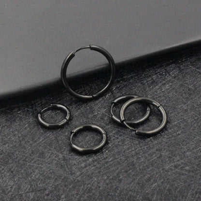 1 Pair Women/Man Stainless Steel Small Hoops Earring Piercing Ear Cartilage Tragus Simple Thin Circle Anti-allergic Ear Buckle
