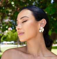 18K Gold Filled Minimalist Wavy Textured Earring (L387)