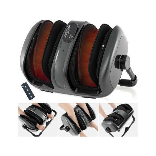 Foot and Calf Massager with Heat for Blood Circulation Pain Relief-Black