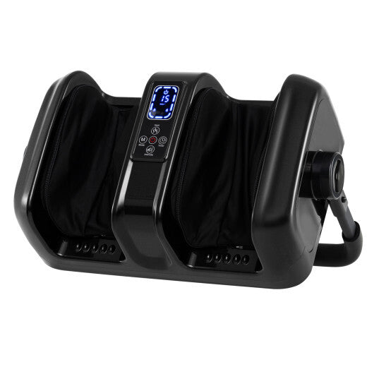 Foot and Calf Massager with Heat Shiatsu Deep Kneading Rolling Smart Electric Leg Massager-Gray