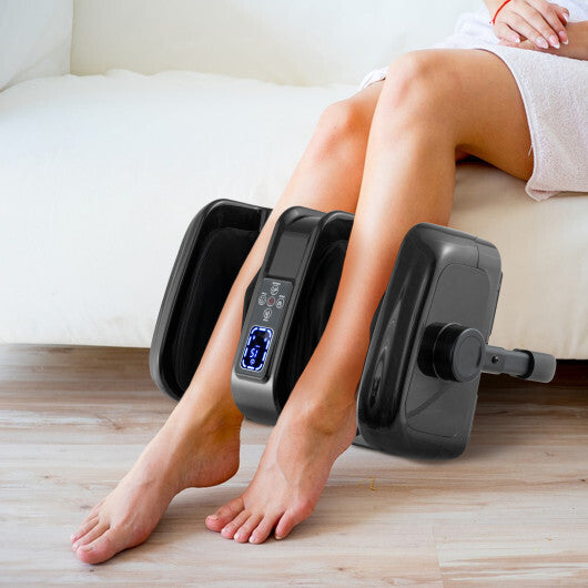 Foot and Calf Massager with Heat Shiatsu Deep Kneading Rolling Smart Electric Leg Massager-Gray