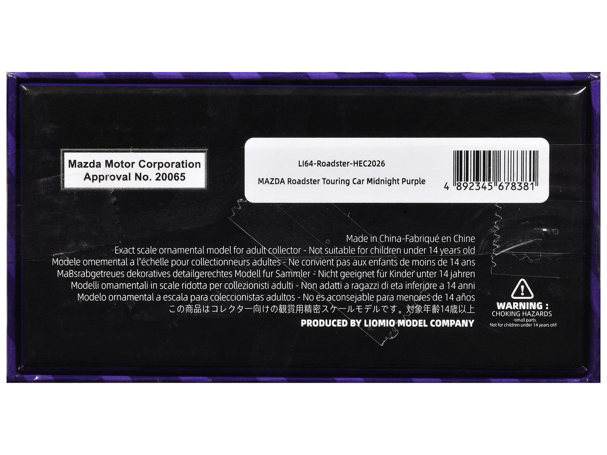 Mazda Roadster Touring Car RHD (Right Hand Drive) Midnight Purple Metallic "Hobby Expo China 2026 Event Edition" 1/64 Diecast Model Car by Liomio