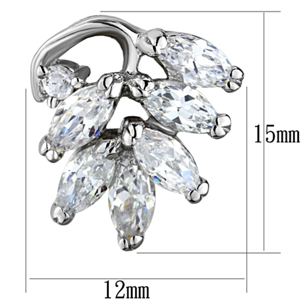 LO3291 - Rhodium Brass Jewelry Sets with AAA Grade CZ  in Clear