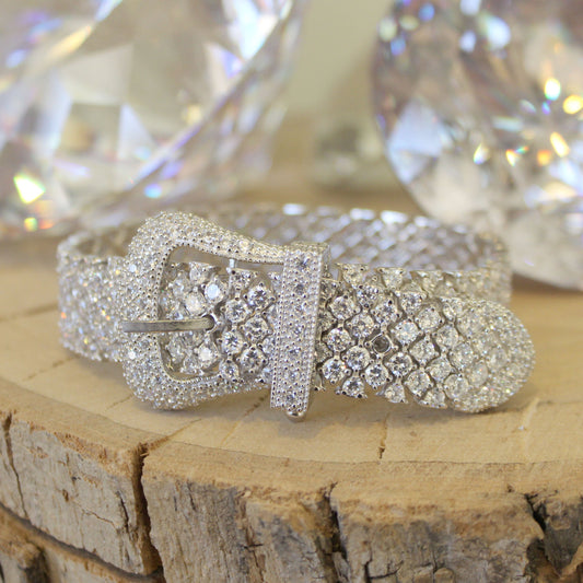 LOS179 - Rhodium 925 Sterling Silver Bracelet with AAA Grade CZ  in Clear