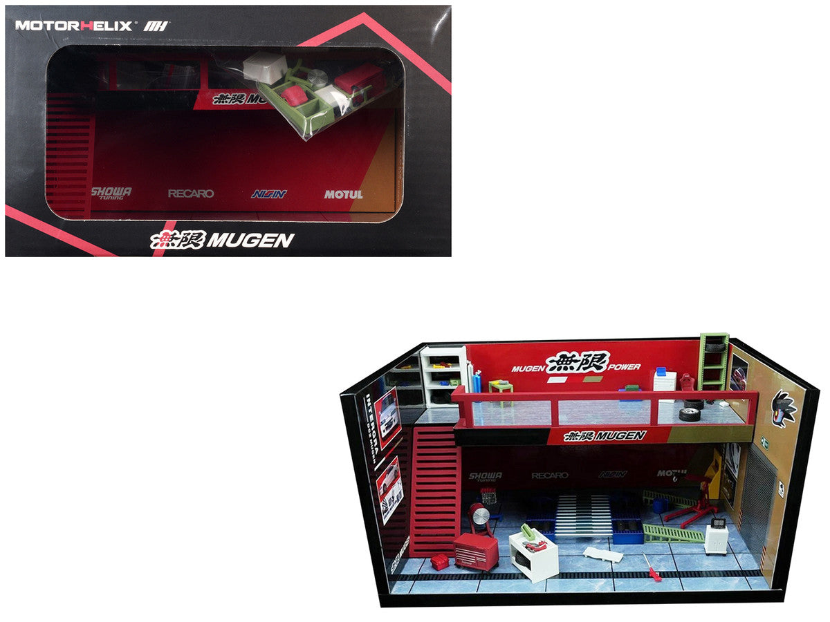 "Mugen Power" Garage Diorama with Accessories 1/64 Model by MotorHelix