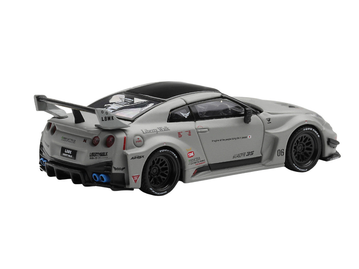 Nissan 35GT-RR Ver.1 "LB-Silhouette Works GT" Matt Gray with Black Top Limited Edition 1/64 Diecast Model Car by Mini GT