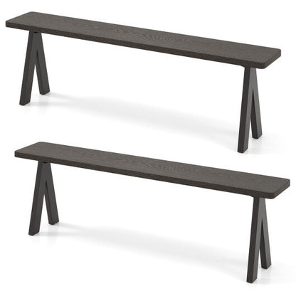 3-Person Outdoor Bench Set of 2 with 800 LBS Bearing Capacity