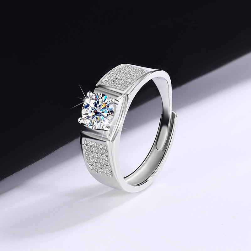 D Color Moissanite Starry Men's Ring