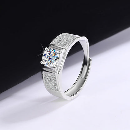 D Color Moissanite Starry Men's Ring
