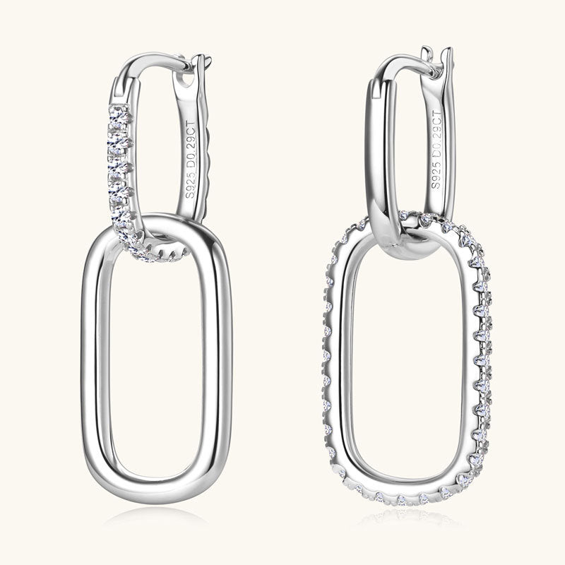 Moissanite Women's Fashion Temperament Personalied Eardrops S925 Sterling Silver