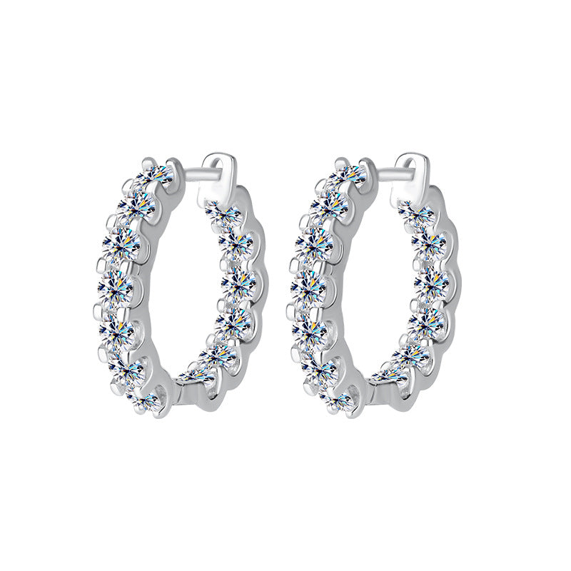 S925 Silver Moissanite Full Diamond Earrings