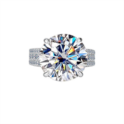 S925 Sterling Silver Bow Big Diamond 10 Karat Moissanite Ring