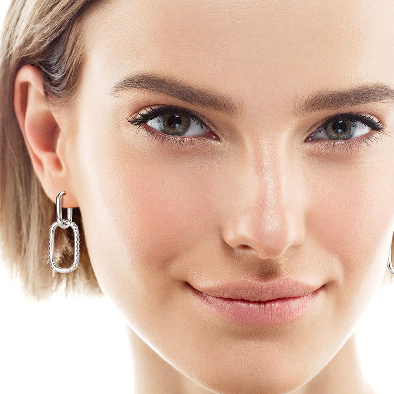 Moissanite Women's Fashion Temperament Personalied Eardrops S925 Sterling Silver
