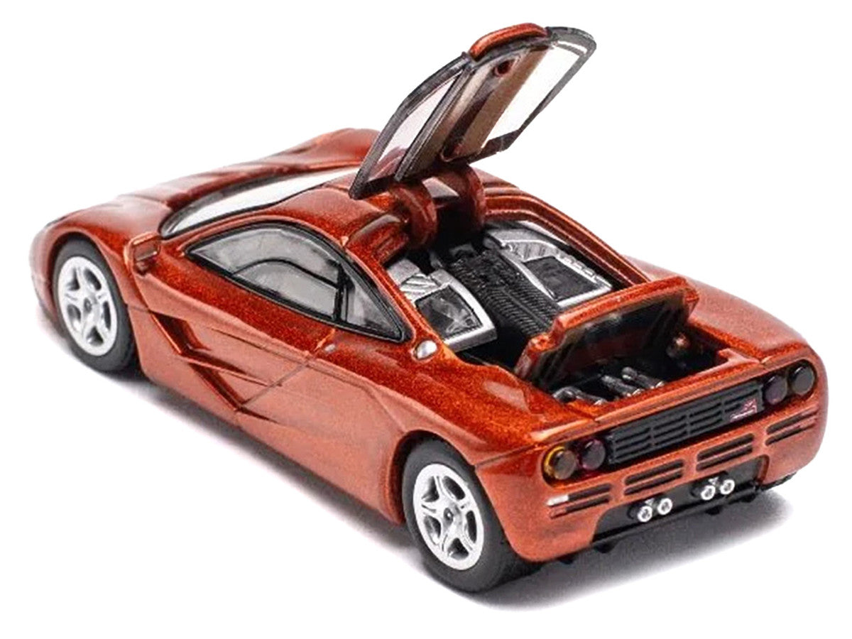 McLaren F1 Orange Metallic 1/64 Diecast Model Car by Pop Race
