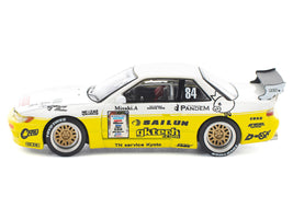 Pandem S13 RHD (Right Hand Drive) #84 White and Yellow with Graphics 1/64 Diecast Model Car by Pop Race