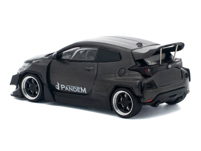 Toyota "Pandem" GR Yaris RHD (Right Hand Drive) Carbon Fiber 1/64 Diecast Model Car by Pop Race