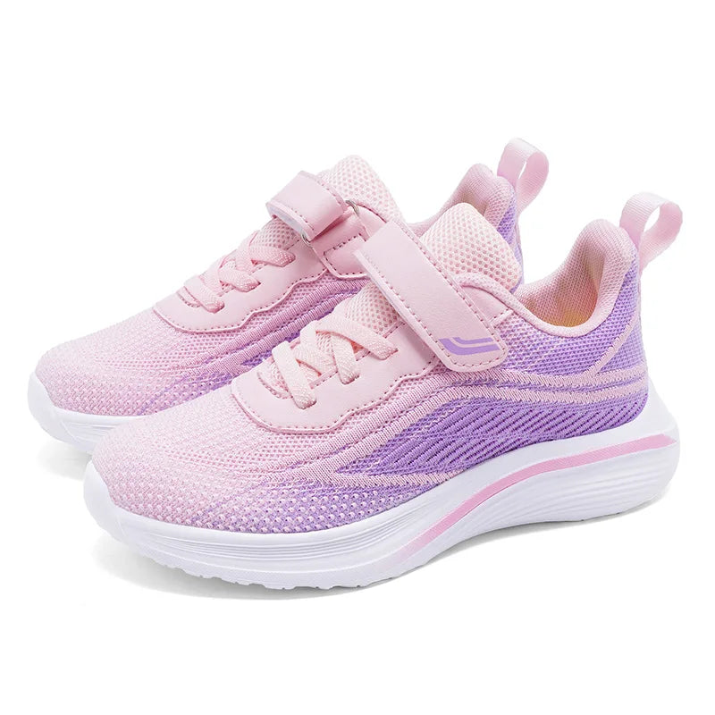 Knit Girls Tenis Sneaker Children Shoes 4-12 Years Lightweight Soft Platform Kids Casual Shoes Sports Sneaker for Girls
