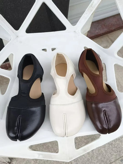 Women Brand Mary Janes Shoes Summer Split Toe Tabi Walking Sneakers Casual Splicing Loafers Designer Ballet Flats Shoes балет