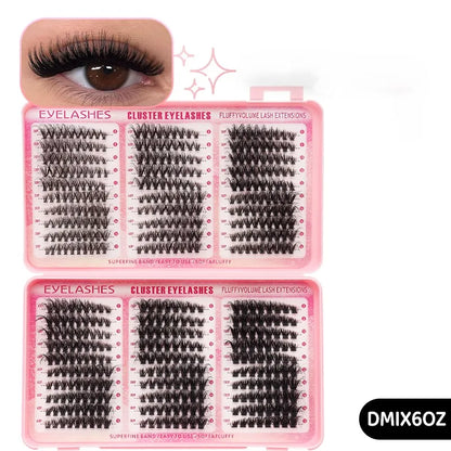 DINGSEN Eyelash Clusters Book Large Capacity Volume Individual Lashes Book Natural Long DIY Cluster Eyelash Extensions Makeup