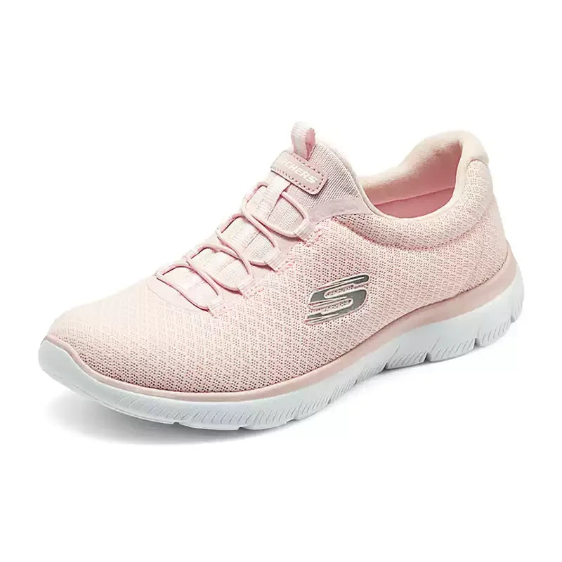 Skechers Women's Spring Shoes, Breathable Mesh Athletic Sneakers, Lightweight Running Shoes with Soft Soles 12980-GYPK