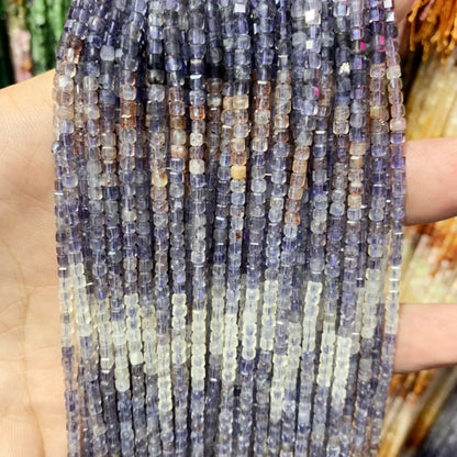 2x2mmNatural Colored Tourmaline Blue Tourmaline Faceted Cube Beads Square Stone Beads for JewelryDIY Making  Gemstone Loose Bea