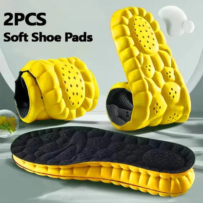 4D Cloud Technology PU Sole Sports Insoles For Shoes Soft Breathable Shock Absorption Cushion Running Orthopedic Care Insoles