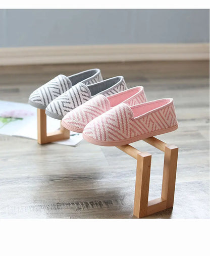 New 2026 Spring Autumn At Home Thermal Anti-Skid Slippers Women's Knitted Indoor Slippers Soft Outsole House Shoes