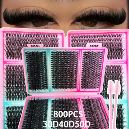800pcs Cluster False Eyelash, Soft and Durable Design, Suitable for Daily Use, Natural, Everyday, and Voluminous Makeup Effect