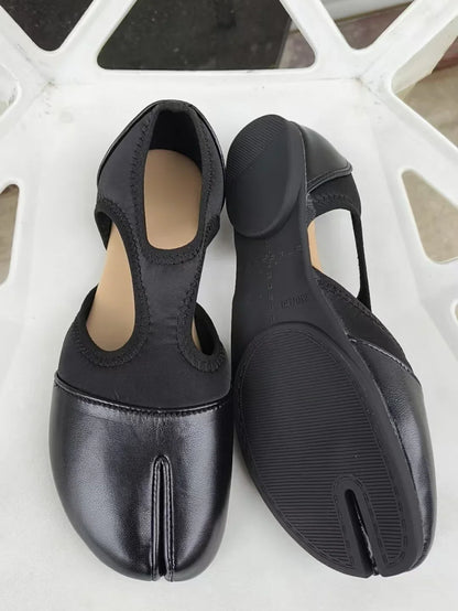 Women Brand Mary Janes Shoes Summer Split Toe Tabi Walking Sneakers Casual Splicing Loafers Designer Ballet Flats Shoes балет