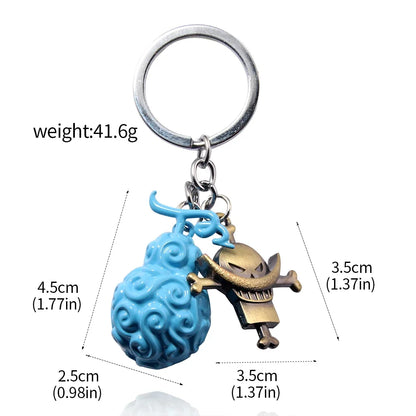 One Piece Luffy Straw Hat Keychain Rotatable Zoro Skull Metal Pendant Role-Playing Decorative Accessories Fan Jewelry Gift