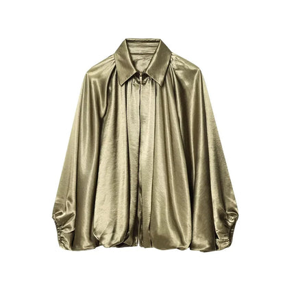 MUJER Ruched Bomber Jackets for Women Puffy Oversized Jacket Woman Summer Coats Demi-season Jacket for Women New in Outerwears
