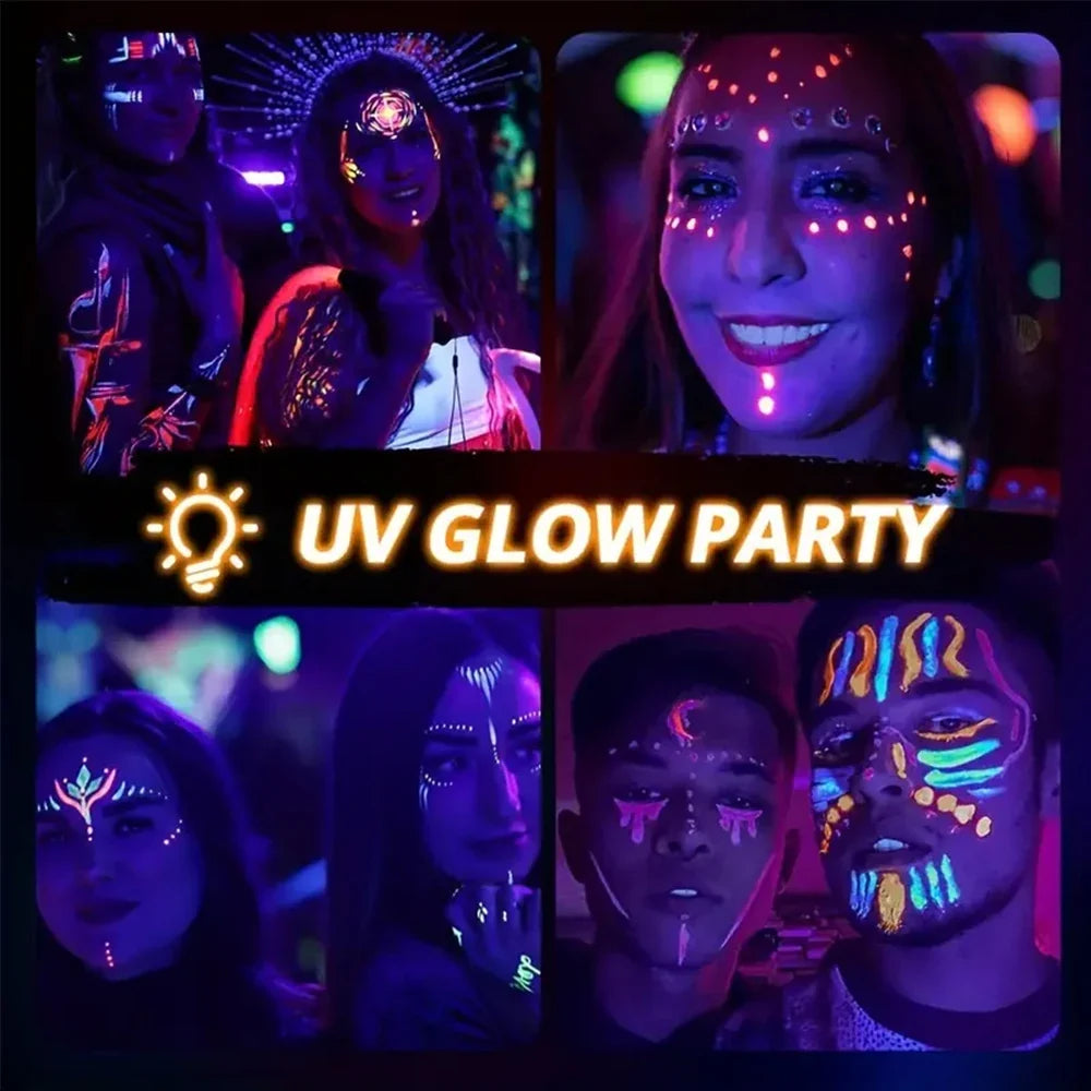 8 Colors Body Painting Palette for Tattoo Art UV Glow in The Dark Makeup Carnival Artist Cosplay Art Party Festival Cosmetics