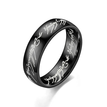 6MM Stainless Steel Laser Engraving Exquisite Couples Wedding Rings, Men And Women Fashion Movie Jewelry Gifts Wholesale