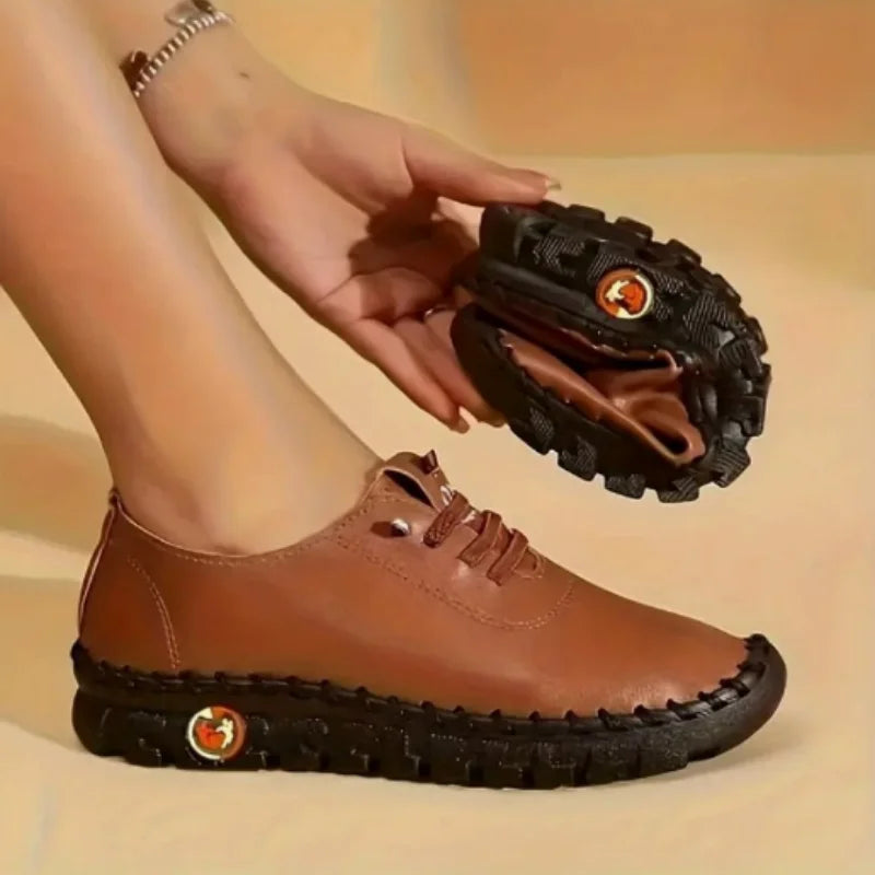 Sneakers Women's Shoes Loafers Lace Up Leather Flat New Spring Casual comfortable Mom Shoe Mujer Zapatos Chaussure Femme