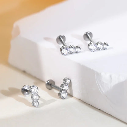 1Pc G23 Titanium Cartilage Stud Earrings for Women Lip Stud Labret Piercing Helix Daith Piercing Body Jewelry